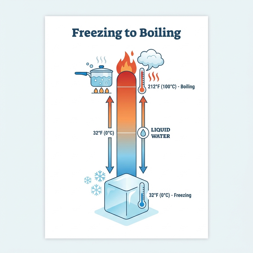 Temperature Reference Chart: Freezing, Boiling, Body Temp in °F, °C & K ...