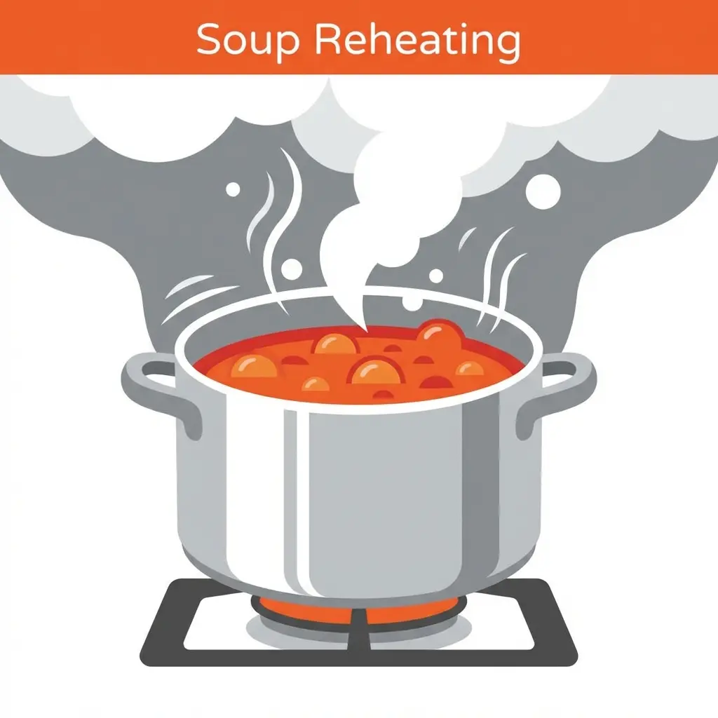Reheating Soup Safely: Rolling Boil vs. Simmer
